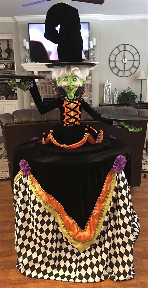 Halloween witch stakes centerpiece